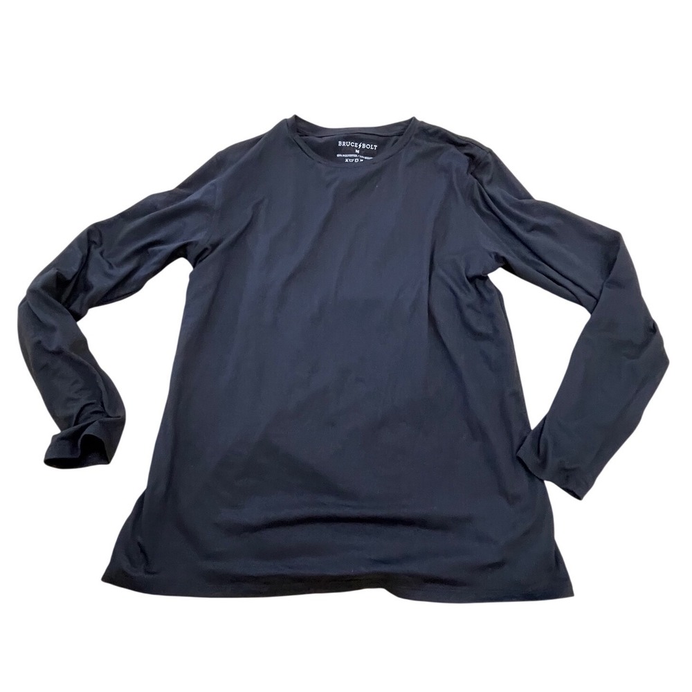 Bruce Bolt Mens Performance Long Sleeve Shirt Black Athletic Training Top M I07
